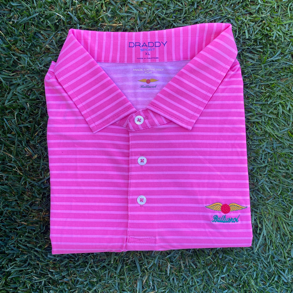 Double Pink Stripe Polo by B. Draddy Sport
