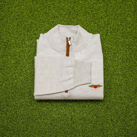 Peter Millar Suede Trim 1/4 Zip Sweater Members Only