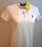 Ladies Printed Collar S/S Polo by RLX